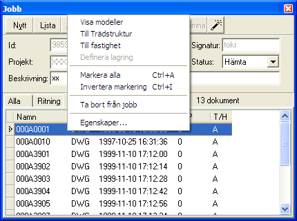 Definiera lagring Dialog för att definiera lagringsplats för nya dokument som inte tidigare lämnats till databasen. Används för att byta dokumenttyp, delområde och/eller teknikområde.