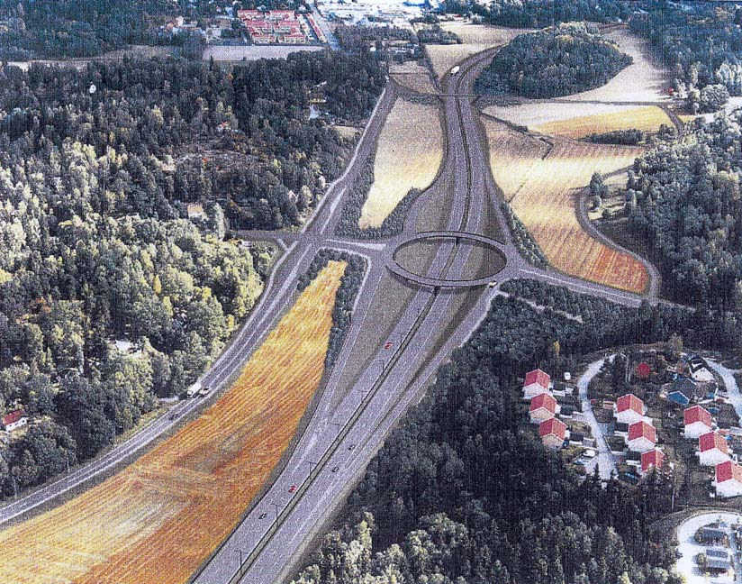 Vägen med trafikplats kommer att avvattnas mot Albysjön.