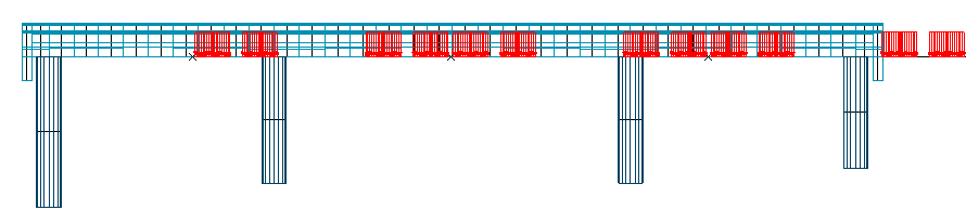 Tillståndsbedömning av järnvägsbroar Inverkan av dynamisk last på trågbroar av betong På bron (L=35,3 m) får 3,5 vagnar plats, vilket ger en totalt kraft på bron med F = 3,5 4 300 kn = 4200 kn.