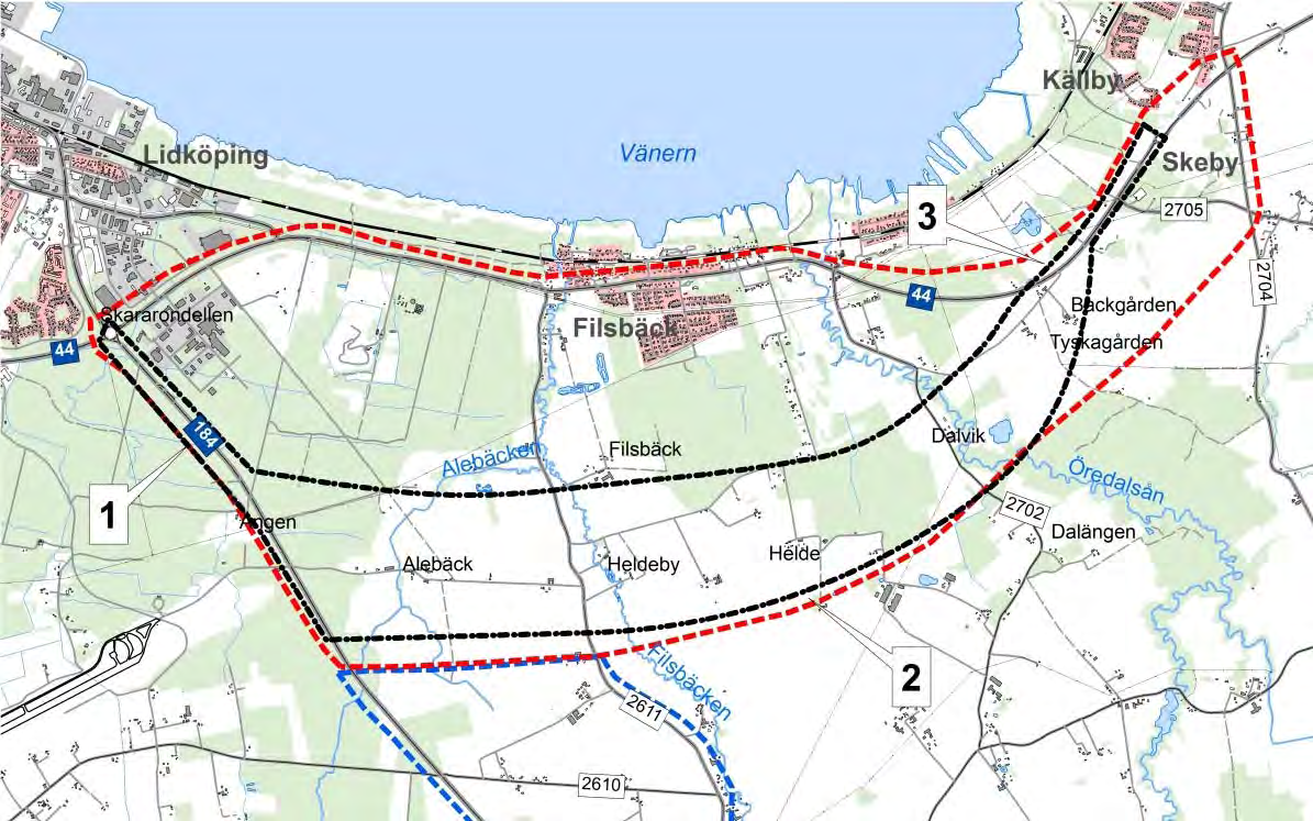2 Beskrivning av projektet 2.1 Bakgrund Riksväg 44 är en viktig regional led som kopplar samman vägarna E6 i sydväst vid Uddevalla och E20 i nordöst vid Götene.