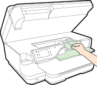 b. Om det finns papper kvar inuti skrivaren ska du kontrollera att vagnen har flyttats åt höger på skrivaren.