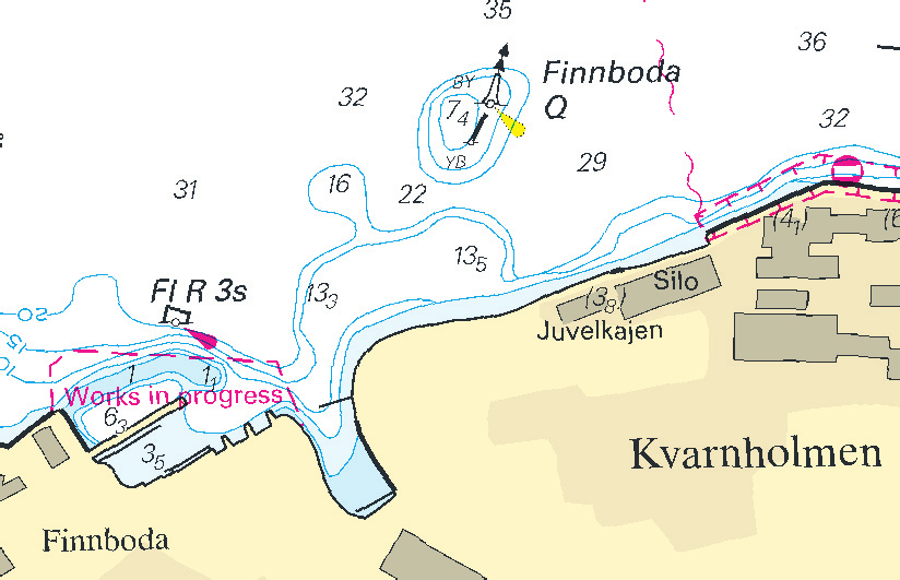 3 Nr 270 UNDERRÄTTELSER / NOTICES Norra Östersjön / Northern Baltic * 5795 Sjökort/Chart: 6141, 6142 Sverige. Norra Östersjön. Stockholm. Finnboda. Lysboj utlagd.