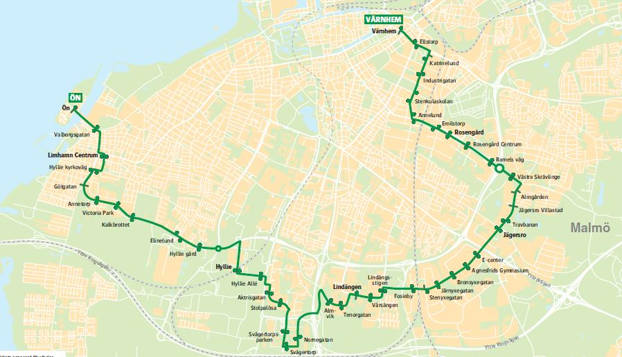 Trafiksatsningar Malmö linje 33 (Värnhem Ön) Malmö linje 33: förbättra från 10-5 minuterstrafik