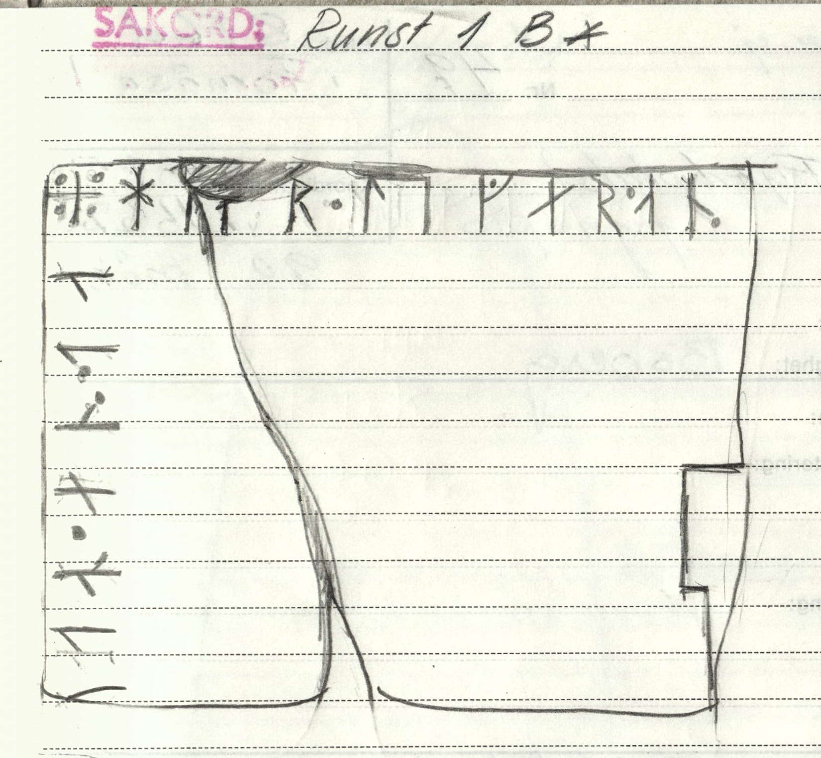 108 Magnus Källström Fig. 1. Teckningen av gravhällsfragmentet från Tornby i inventeringsboken för fornminnes inventeringen 1980 (Raä Fornåsa 48:1). Efter original i ATA. landskap.