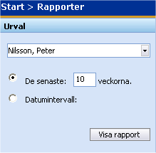 Rapporter Grafisk översikt för elev Om man vill få en översikt eller skriva ut frånvaron kan rapporten Frånvaro grafisk översikt för elev skapas. Ta fram rapporten genom att klicka på namnet.