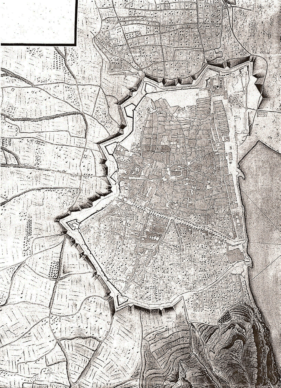 Bilaga 6, Karta över utvidgningen av Barcelona efter att muren rivits 1854.