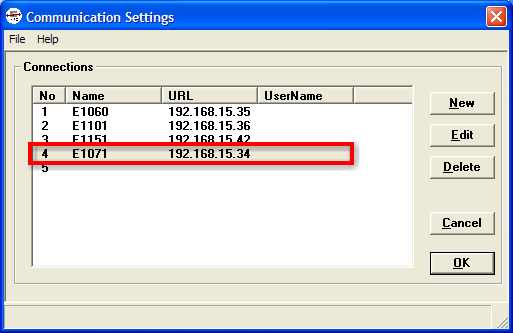 7 Överföring av HTML-filer med HMI Tools Starta HMI-Tools och FTP client Välj Comm Settings under options och skapa en
