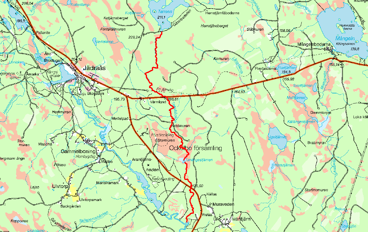 8.1 Tansbäcken ARO: Jädraån Ulvsta FVO / Jädraås FVO Tansbäcken Koord: X: 64431 / Y: 15395 Sammanfattning Tansbäcken rinner från sjön Tansen, belägen ca, 8 km nordost om Jädraås.