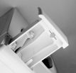Home Appliances TVÄTTMEDEL OCH TILLSATSER Påfyllning av tvättmedel och tillsatser 1.Dra ut tvättmedelsbehållaren så långt det går. 2.Påfyllning av tvättmedel: Program med för- och huvudtvätt.