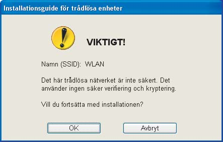 Trådlös konfiguration för Windows med Brothers installationsprogram (för DCP-373CW, DCP-375CW, DCP-377CW, DCP-593CW, DCP-595CW, DCP-597CW, MFC-495CW och MFC-795CW) j Guiden söker efter trådlösa