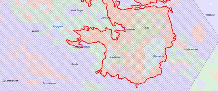 Länsstyrelsens bedömning Tavvavuoma är ett säreget område genom sitt välutbildade palsmyrlandskap.