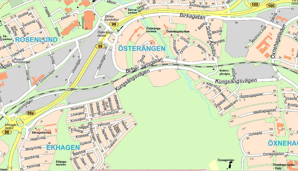 PLANDATA PLANOMRÅDETS LÄGE Området ligger ca 5 km öster om Jönköpings centrum i anslutning till stadsdelarna Österängen, Ekhagen och Öxnehaga.