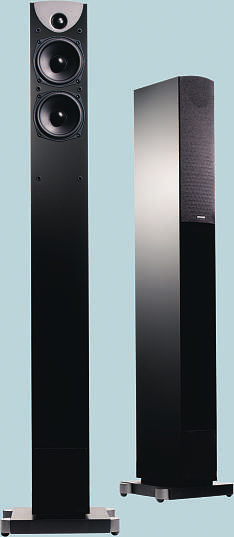 IMAGE 44 Quarter wave pipe floorstanding speaker 4,5" woofers with phase plug Double chamber tweeter mounted in aluminum diecast face plate Heavy duty gold plated