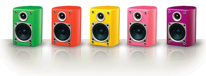 ALLROOM 2way bass reflex 8layer handlacquered finish Wall mountings included Heavy duty binding posts Available in 10 colors: apple, orange, lemon, cherry, grape red, blue, silver, white, black 2vägs