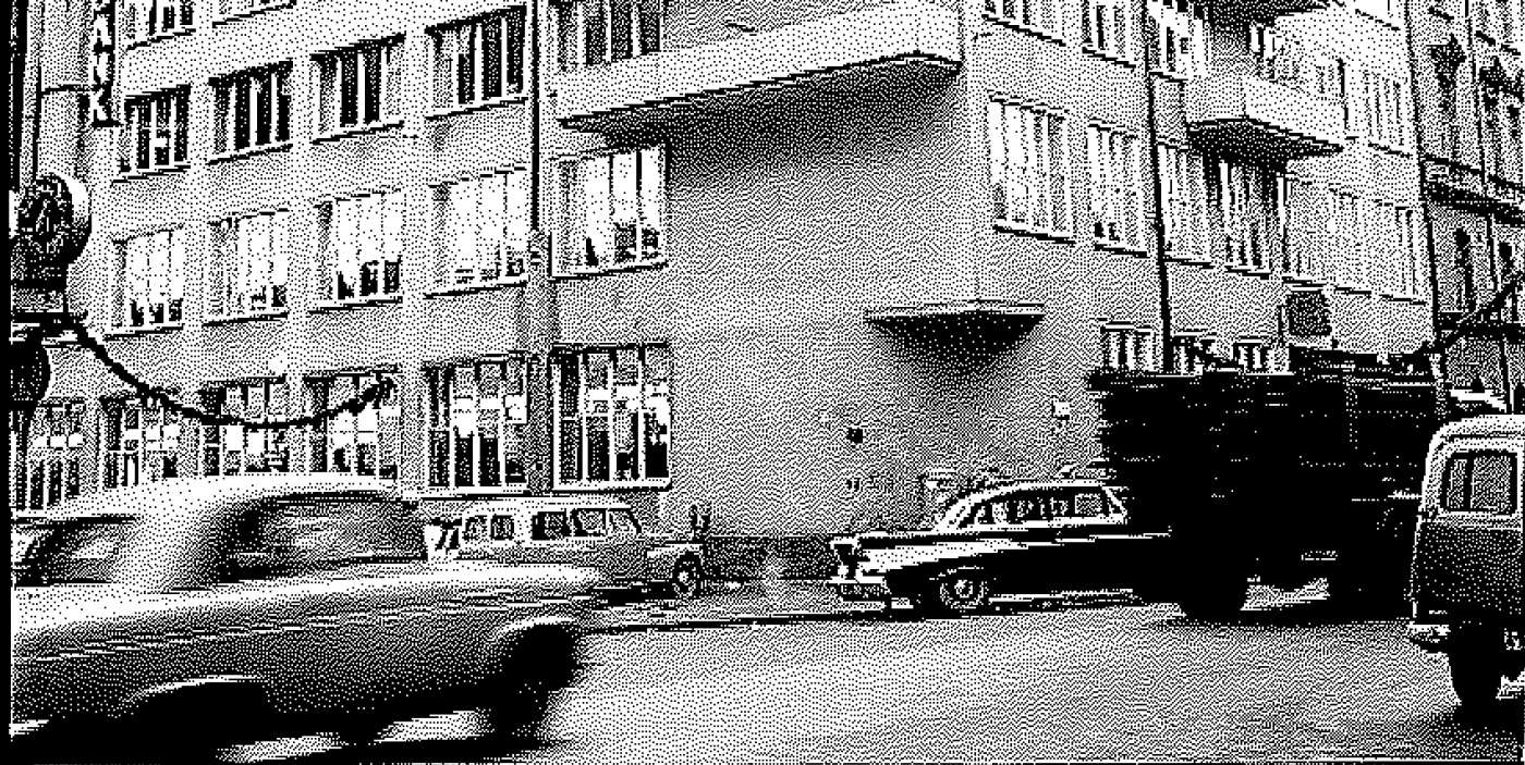 SID 6 (14) Guldfisken 18, Nybrogatan, 1961. Foto NE Grundén. Från Digitala Stadsmuseet. Originalritningar av Erik Lallerstedt.
