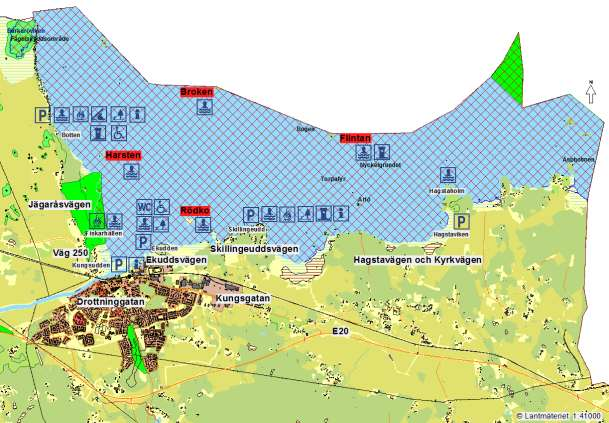 Friluftsområden med speciella kvalitéer Mälaren med öar Friluftsliv: Storlek: Tillgänglighet: Närområde för: Framkomlighet: Båtturism, paddling, skridskoåkning, längdskidåkning, bad- och rastplatser
