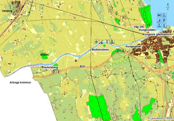 Arbogaån Friluftsliv: Båtturism, kanot, fiske, camping, utbildning, bad- och rastplatser. Storlek: Ca 84 ha Tillgänglighet: Tillgänglig via bilväg (E 20) och med bil mellan Arboga och Kungsör.