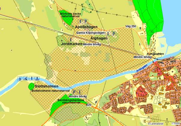 Älghagen m.fl. (Apollohagen, Jordmarken och Slottsholmen) Friluftsliv: Storlek: Tillgänglighet: Närområde för: Framkomlighet: Barriärer: Kvalitéer.