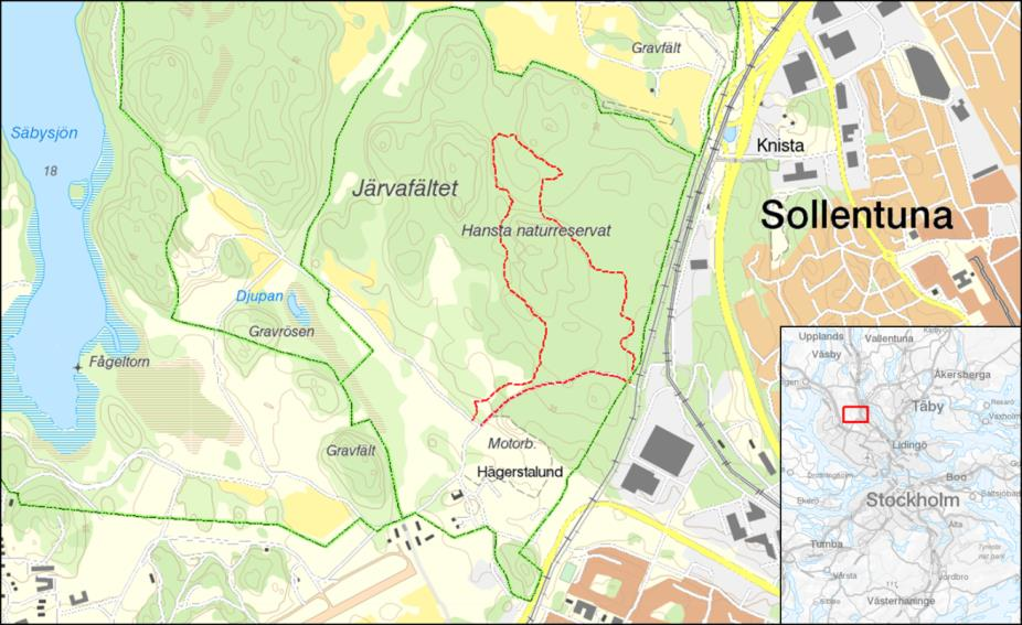 4 Fältbesök Fältbesöket ägde rum i Hansta naturreservat i Stockholms län 2015-05-28.