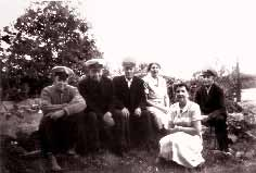 Syskonen Hermansson, fr.v. Knut, Emil (Helldner), Henning, Agnes (Olén), Karl (Hillgren) och Ingeborg.