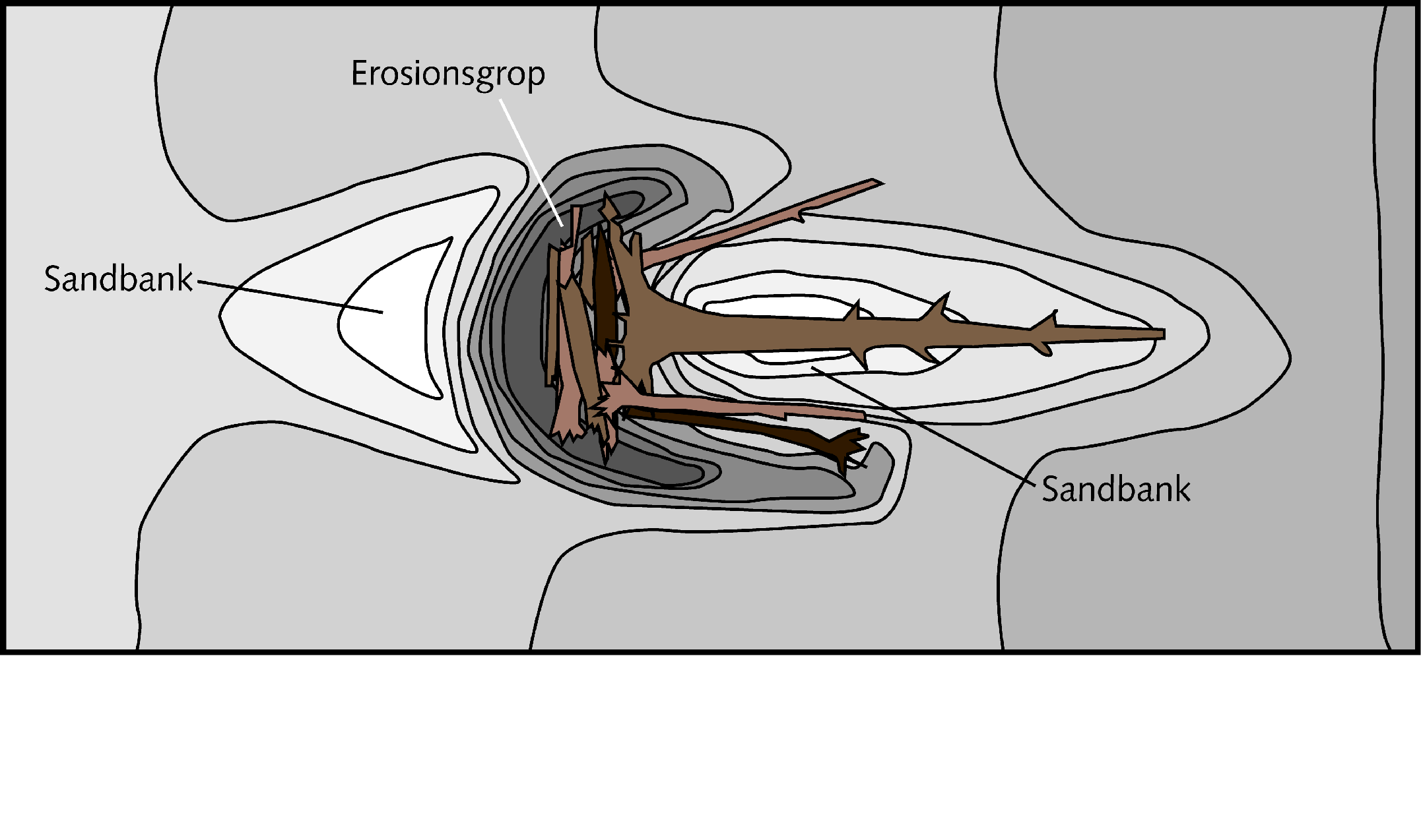 Effekt på fårans form En viktig effekt av död ved i fåran är att flödet i tre dimensioner blir mer varierat på lokal nivå vilket i sin tur påverkar många hydrogeomorfologiska och biologiska processer