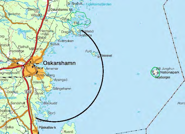 2. Projektets ramar Tillinge öar Janneborgsviken Kettilfjärden Själsviken Figur 2.1 Oskarshamns kustområde.