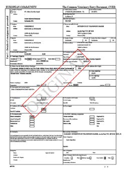 Statusen för officiella handlingar för handel visas med en vattenstämpel. Endast en godkänd officiell handling för handel har vattenstämpeln ORIGINAL. För statusen Ny finns det ingen vattenstämpel.