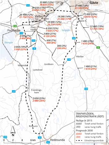 Historiskt har trafikutvecklingen varit hög på väg 56. Mellan 1998-2011 har personbilstrafiken på väg 56 ökat med 25-40 %. Motsvarande trafikökning för lastbilar är 40-55 %.