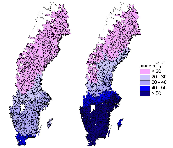 Förluster via skörd (Ca, Mg, K, Na): uttag av stam samt stam+grot Stam