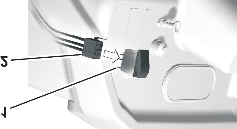 Ansluta batteriets minuskabel Figur 4. Omkopplare 2. Kablagekontakt 4. Koppla ur loopbackanslutningen från kablagekontakten. 5. Anslut kablagekontakten till ljusomkopplaren (Figur 4).