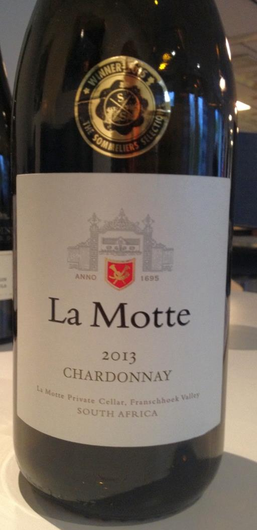 1. 2013 La Motte Chardonnay Franschhoek 175:- Franschoek Chardonnay Alkohol: 13 % Restsocker: 1,5 g/l Vinet har klar halmgul färg. Doftar av tropiska citrusfrukter, som lime och citron.