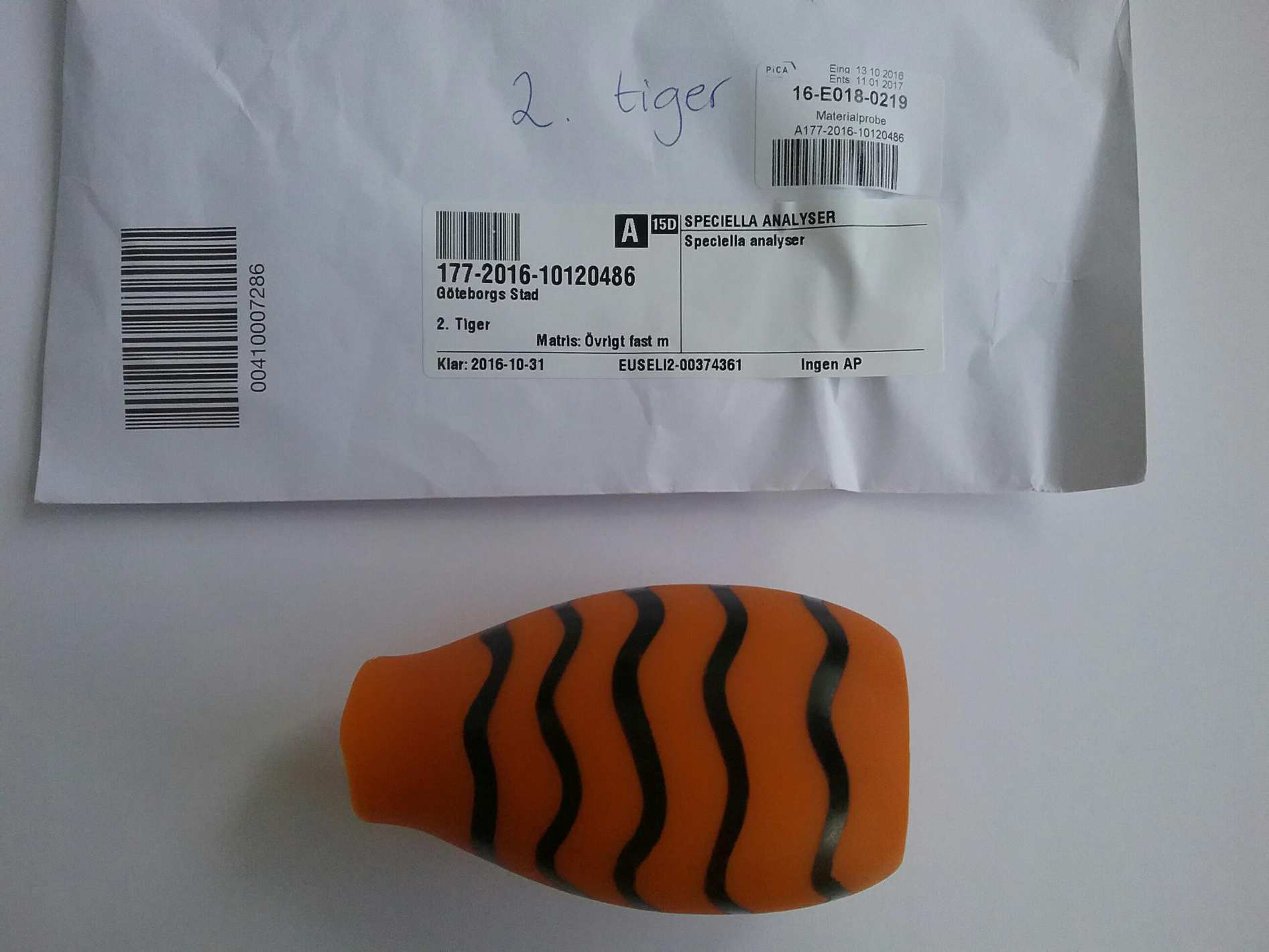 Test Report: total chlorinated paraffins test method: LA-GC-002.01 test result sample identification: A177-2016-10120486 2.