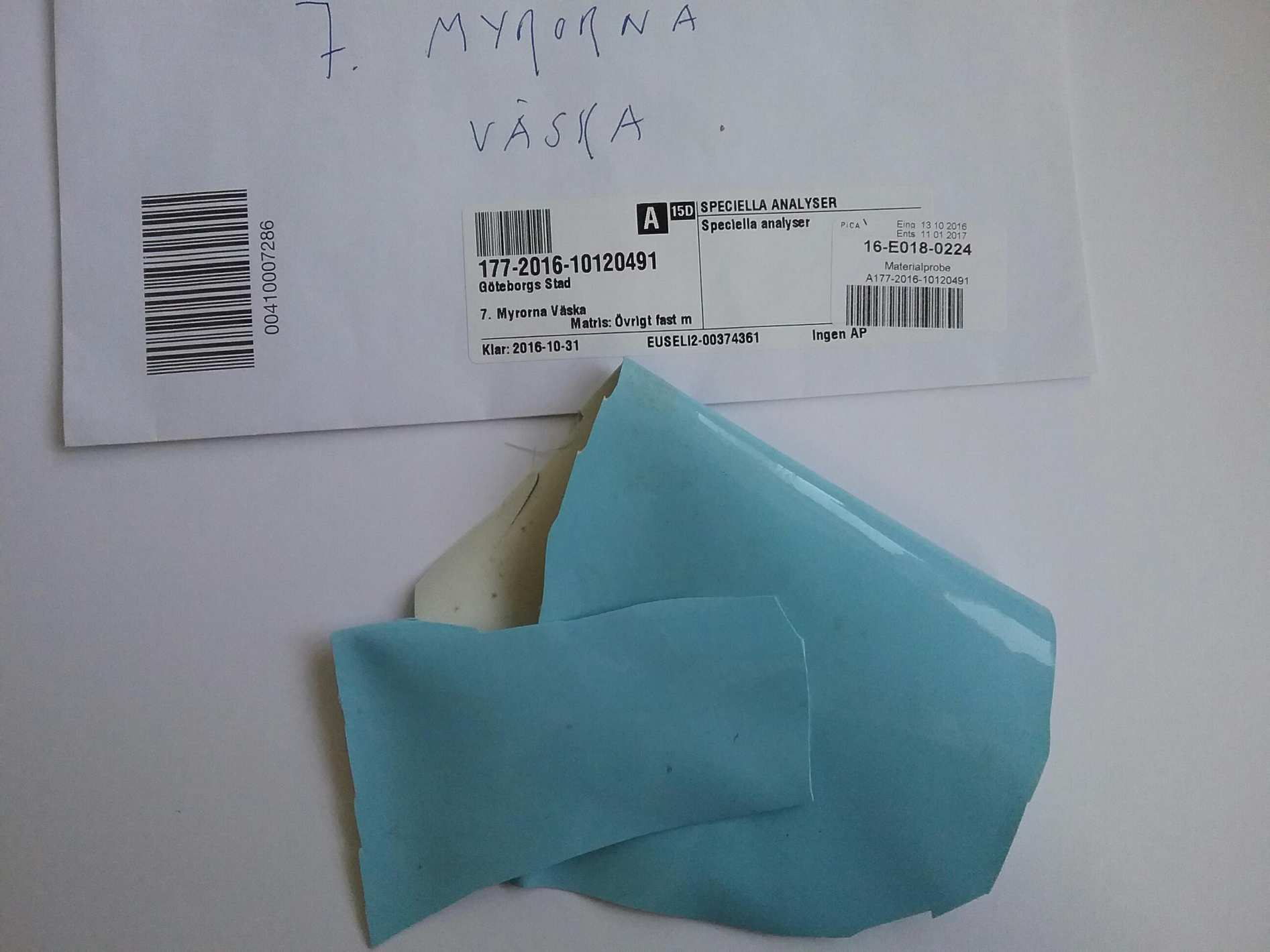 Test Report: total chlorinated paraffins test method: LA-GC-002.01 test result sample identification: A177-2016-10120491 7.