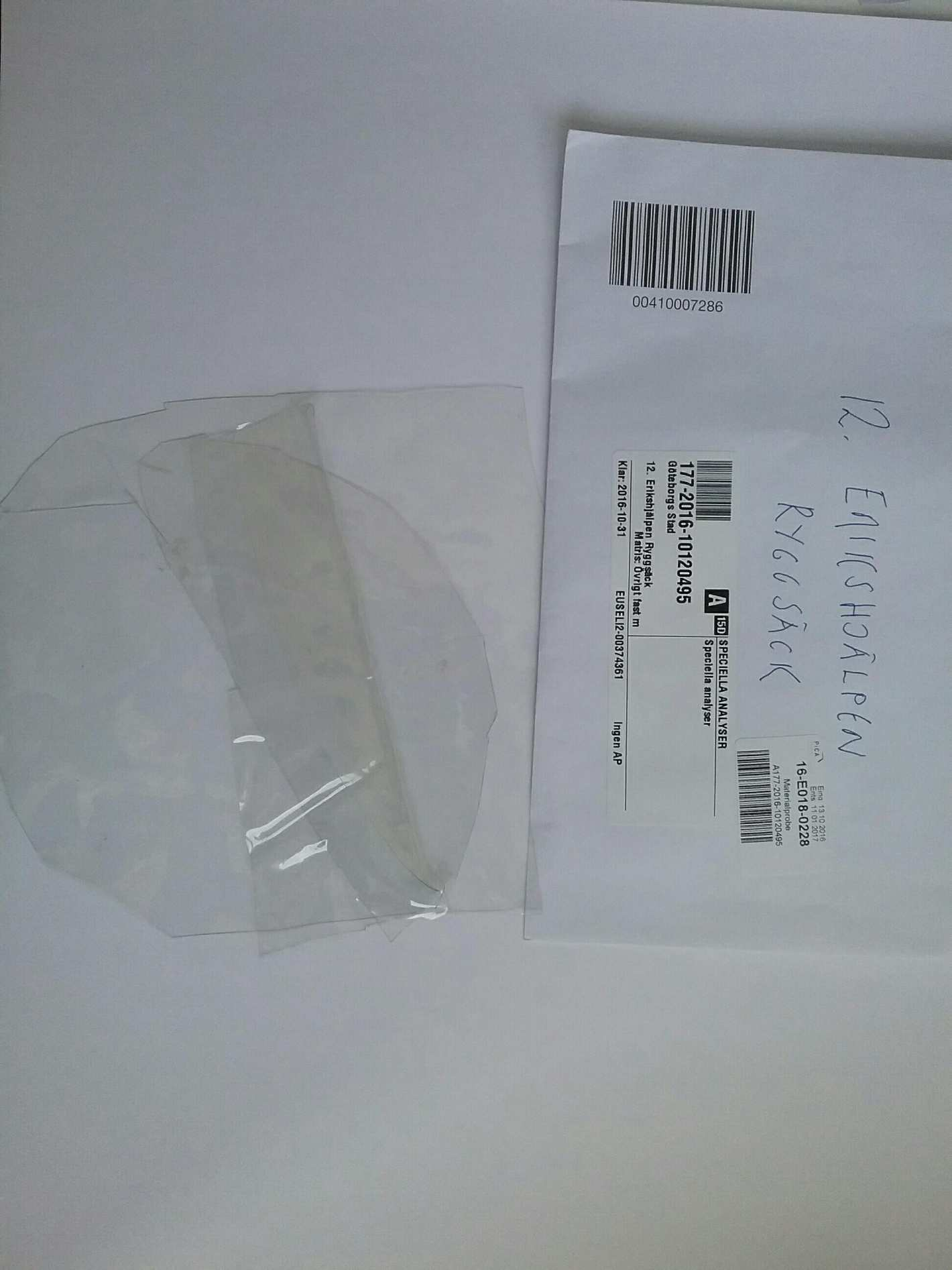 Test Report: total chlorinated paraffins test method: LA-GC-002.01 test result sample identification: A177-2016-10120495 12.