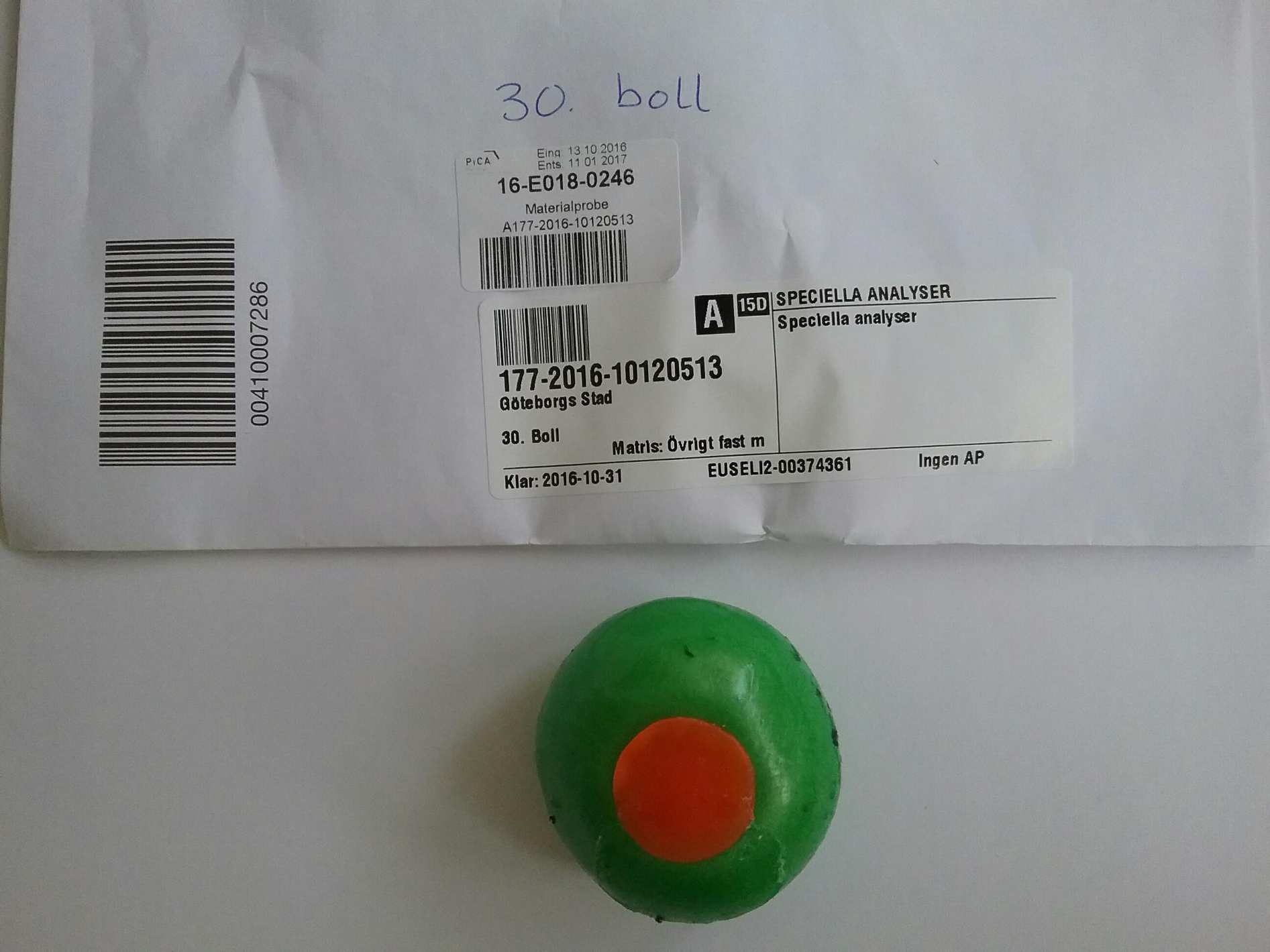 Test Report: total chlorinated paraffins test method: LA-GC-002.01 test result sample identification: A177-2016-10120513 30.