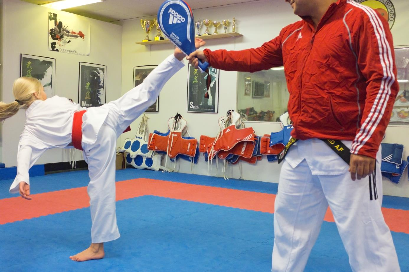 Träning på Landskrona Taekwondo Akademi, en av stadens bidragsberättigade idrottsföreningar.