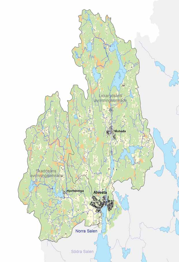 Inledning Karta 1. Karta över Norra Salens samlade tillrinningsområde.