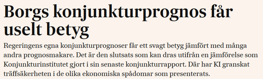 Är regeringens prognoser för