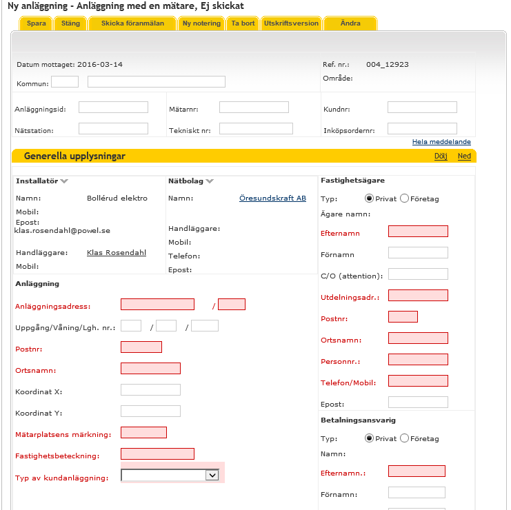 8.1. Ny anläggning Välj installationstyp.