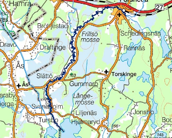 Storån (nedre) Storåns ARO Vattendragssträckan Storån (nedre) rinner från Lillån vid Rannäsasjön genom Forsheda tätort ner till Bolmen i Värnamo kommun.