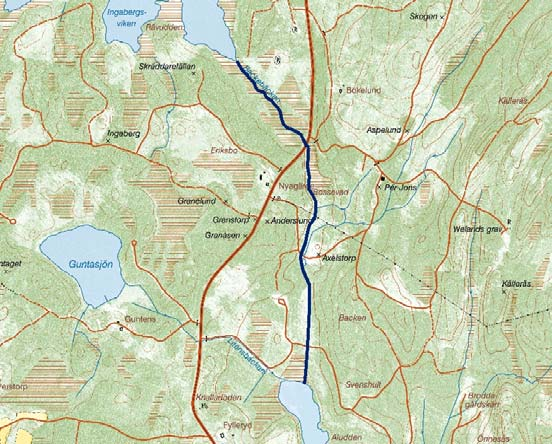 Backebäcken Bolmen Vattendragssträckan Backebäcken rinner mellan Årevedsjön och Norra Fyllen i Värnamo kommun. Sträckan är, via digitalisering, uppmätt till 1660 m och saknar sjöar.