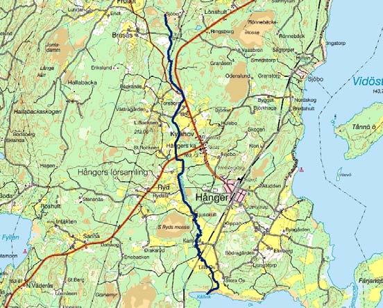 Kylahovsån-Osabäcken Lagan övre ARO Vattendragssträckan Kylahovsån-Osabäcken ligger i Värnamo kommun och rinner från Bossarydssjön ner till Vidöstern.