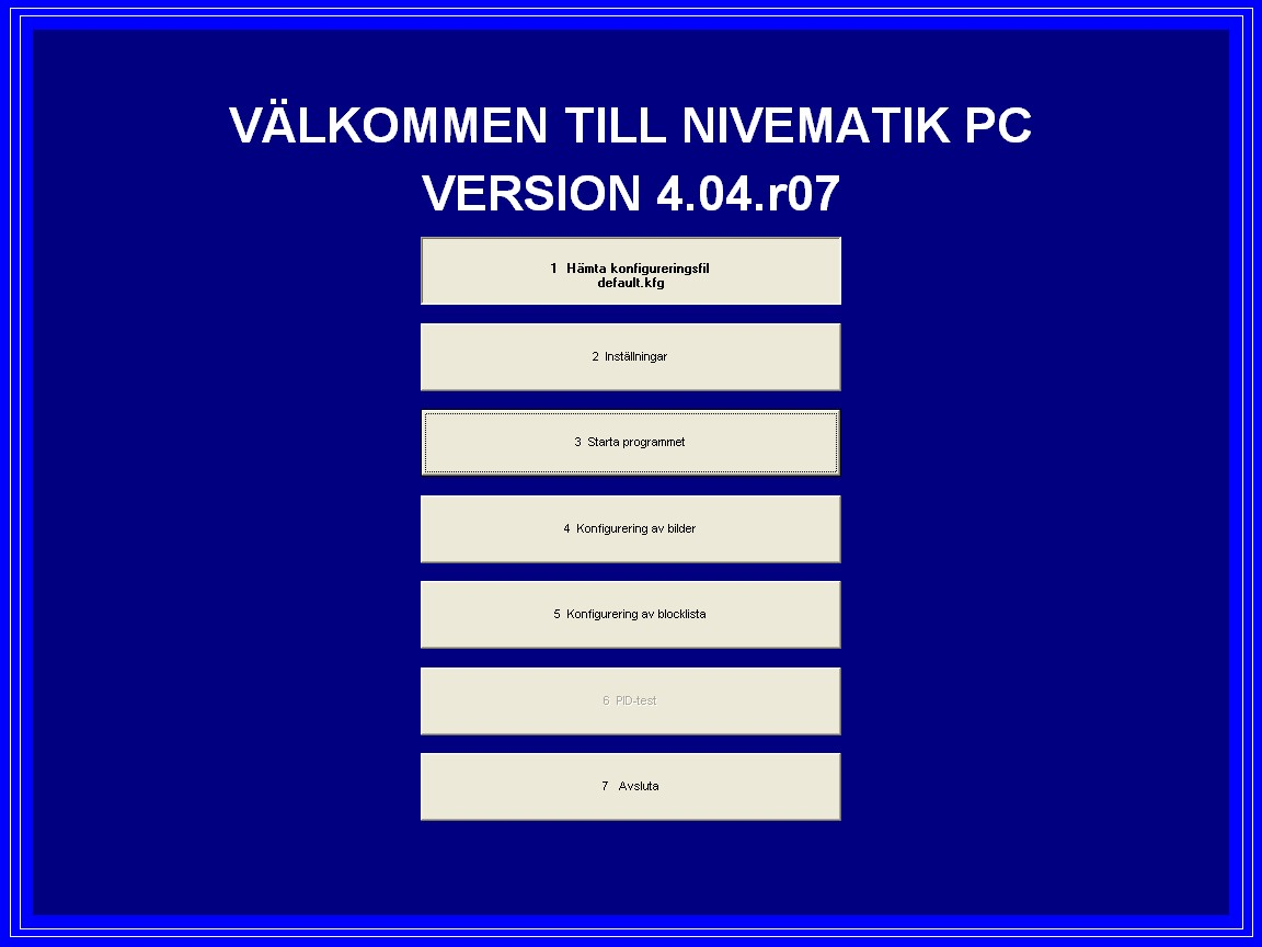 Inställningar i Nivematik PC.