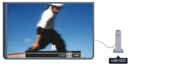 1.8 1.10 Pause TV och inspelning EasyLink Om du ansluter en USB-hårddisk kan du pausa och spela in en TV-sändning från en digitalkanal.