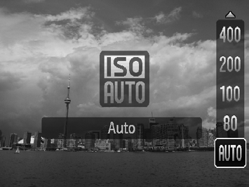 Ändra ISO-talet Välj ISO-tal. Tryck på o-knappen, välj ett alternativ med op-knapparna eller Â-ratten och tryck på m-knappen.
