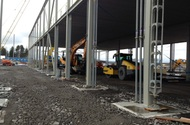 Antal våningar under mark 0st Bruttoarea 400m2 Byggnadsarea 200m2 Bruttovolym 1700m3 Nybyggnad av lager i Västerslätt Martin & Servera På Martin & Serveras nya lager i