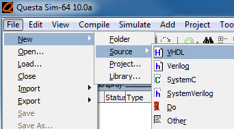 2.4 Skapa VHDL-fil (halfadd.vhd) Välj File > New source > VHDL I arbetsytan finns nu ett radnummer. Skriv in VHDL-koden samt spara filen som halfadd.vhd. -- halfadd.