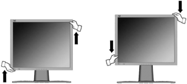 Höja och sänka skärmen Du kan enkelt höja och sänka bildskärmspanelen (huvudet) manuellt.