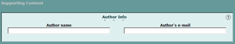6. Ange ytterligare information Author Info Klicka på Author Info ifall du vill lägga in information om artikelförfattaren.