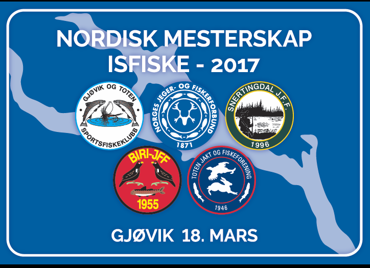 Invitasjon til Nordisk Mesterskap i isfiske 2017 Norges Jeger- og Fiskerforbund ved Gjøvik og Toten SFK, Toten JFF Lodd 2, Biri JFF og Snertingdal JF, inviterer til Nordisk Mesterskap i isfiske.